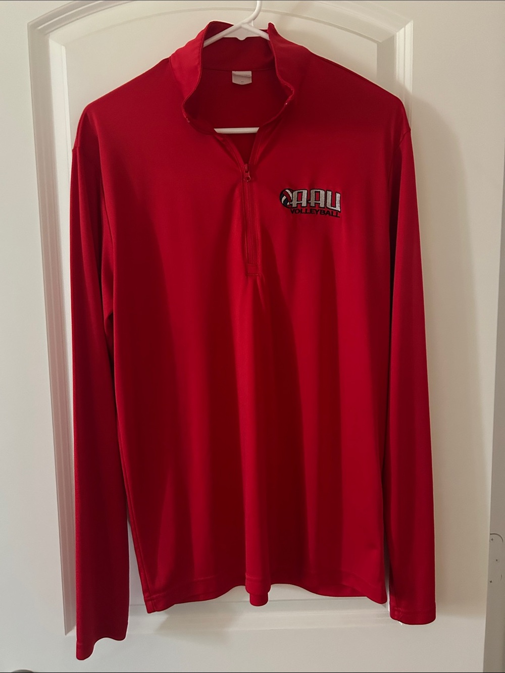 Men's Red Long-Sleeve Quarter-Zip Performance Shirt